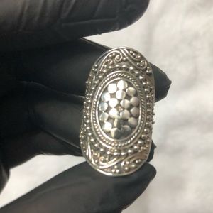 Sterling Silver Dot Saddle Ring Size 6